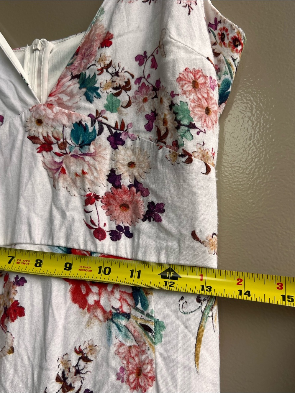 PARISIAN Floral Maxi Dress White Multicolor Peasant Chic Resort Boho Cottagecore - Picture 12 of 15